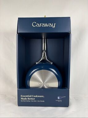 NWB Caraway Nonstick Ceramic 3qt Sauce Pan with 8” Lid -Navy Blue